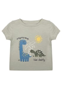 Age 6-9 Mths Baby Boys Mint Cotton Dinosaur Daddy T-Shirt