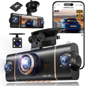 4 Channel Dash Cam, 4K + 3 x 1080P Front/Rear/Inside/Side 360View