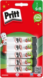 Pritt Glue Stick, Natural Craft Adhesive, 5 X 11 G - £2.47 S&S Voucher
