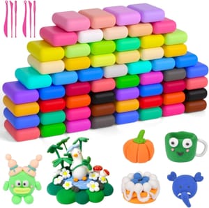 AUAUY Air-Dry Clay Set with 60 Pieces and 6 Tools