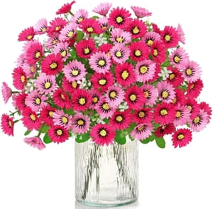 ASTNIC 3 Bundles Artificial Daisy Flowers Outdoor