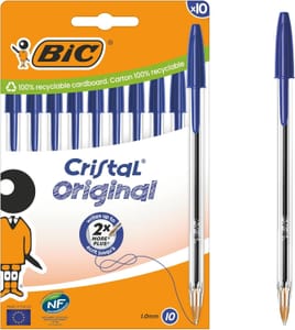 BIC Cristal Blue Pens 1.0mm Medium Point Pack of 10 - £1.42 S&S