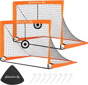 BAGAIL Football Goal with Target Net, Ground Pegs and Bag
