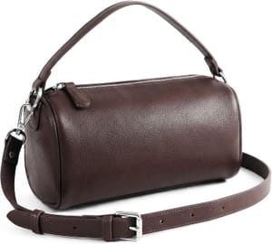 Prite Crossbody Bag for Women PU Leather Pebble Grain, Coffee