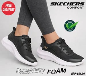 Skechers Sport Vegan Womens Memory Foam Trainers Black