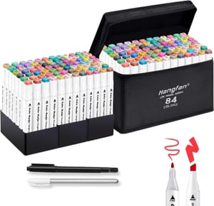 HOMSAILMO 84 Colours Alcohol Markers, Dual Tip - £6.79 S&S