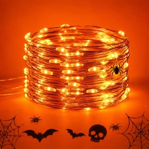 Kimuwote Orange Fairy Lights, 6m 60 LED Battery Halloween Decor