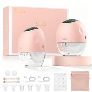 Lulia Portable Wearable Electric Breast Pump, 4 Modes, 2-Pack, Pink