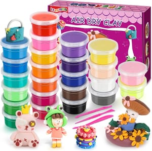 iFergoo Air-Dry Clay, 24-Color Ultra Light Modeling Clay for Kids - £7.64 S&S