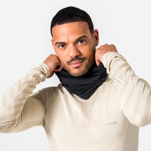 KIPRUN Adult Warm Running Neck Warmer Kiprun Warm+ Black
