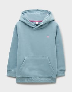 Cross Oars Embroidery Hoodie in Aqua Blue