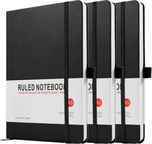 Notebook A5, 3 Pack Journal A5 Notebook 200 Pages 80 GSM Journal Notebook
