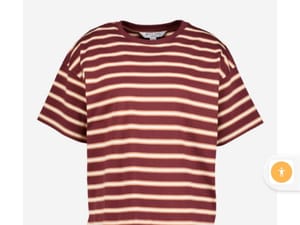 Brave Soul Rust Stripe Oversized T Shirt XS