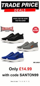 Lonsdale Santon Mens Trainers Black / White