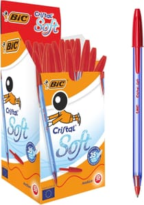 BIC Cristal Soft Ballpoint Pen 0.4mm Red Pack of 50 - £8.72 S&S