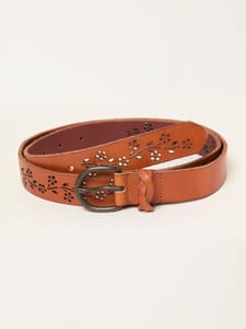 Tan Brown Floral Cut out Belt 3 Sizes