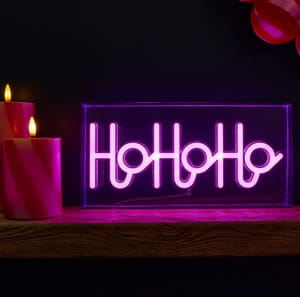 OHS Ho Ho Ho LED Sign - Hot Pink Or Red