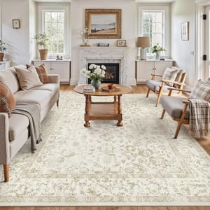 PureCozy Beige Large Rug 200x300cm Living Room, Washable