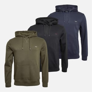 THREADBARE Mens Three Pack Trifoliate Hoodies