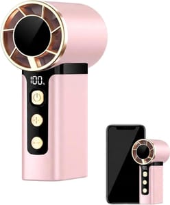 PORUPAEL Mini Handheld Turbo Fan, 120 Speeds, USB-C, LED Display