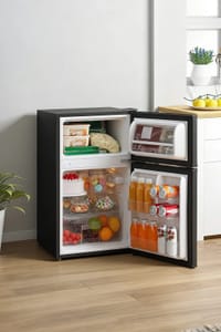 87L2-Section Fridge Freezer Refrigerator with Light, Removable Shelves