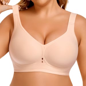 SIMIYA plus Size L Seamless Wireless Push-up Jelly Bra Nude