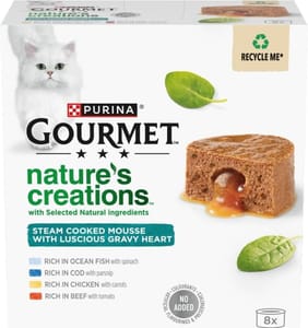 GOURMET Nature's Creations Mousse with Gravy Wet Cat Food, 8x85g - £3.19 S&S