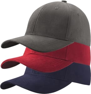 3pc Set Unisex Baseball Cap, 100% Cotton, All-Weather Hat