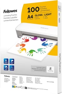 Fellowes A4 Laminating Pouches, 100 Pack, Gloss Finish - £5.12 S&S