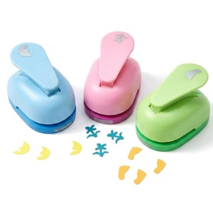 3-Piece Circle Punch Set with Moon, Footprint and Orchid Designs