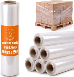 Heavy Duty Shrink Wrap Roll 400mm X 250m Pack 6 - £14.34 S&S