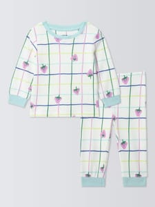 Baby Cotton Strawberry Check Pyjama Set