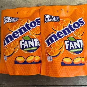 Mentos Fanta Orange Flavour Chewy Sweets Share Bags (3x140g)