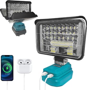 Cordless LED Work Light for Makita 18V-LXT, 60W, USB Ports