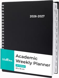 WallDeca 2026-2027 Academic Planner, 8x6in (Black, UK) Notes Pages