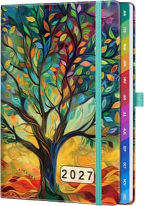 2027 Diary A5 Week-to-View Weekly Planner with Colorful Monthly Tabs