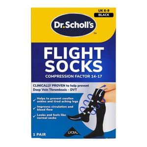 Dr. Scholl's Flight Socks: Travel Compression, Sheer, Size 6-9