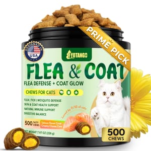 YOTANGO Flea and Tick Chews for Cats, 500 Count - £13.91 S&S Voucher
