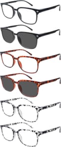 6-Pack Reading Glasses for Women with Spring Hinges Anti-Blue Light