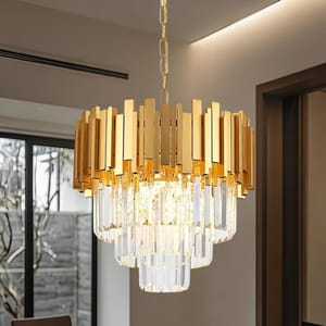 MSSIAN Crystal Chandeliers Ceiling Light Gold - Modern Chandelier