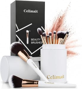 12-Pc Makeup Brush Set with Travel Case, Soft Synthetic Bristles
