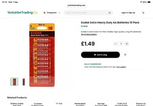 Kodak Extra Heavy Duty AA Batteries 10 Pack