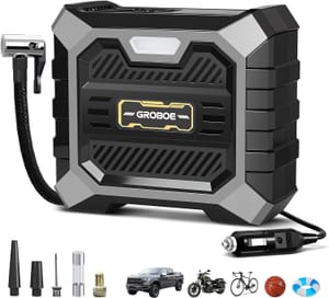 GROBOE 12V Car Tyre Inflator with Auto Shut-Off