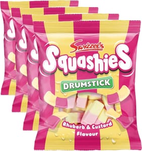 Squashies Drumstick Rhubarb & Custard 4-Pack 140g - £2.18 S&S