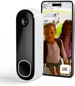 Arlo 2K Battery Doorbell Camera, Wireless AI Detection, IP65