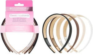Brushworks Classic Headbands, 4-Pack: Comfortable Lightweight Hair Bands