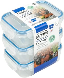 3 x 240ml Addis Clip-Tight Food Storage Containers