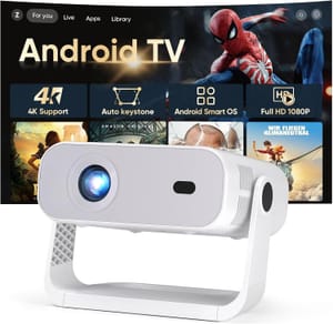 2026 Smart Projector with Android 14, Built-in Apps, 1080p/4K