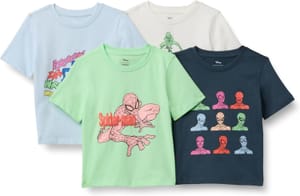 Amazon Essentials 4 Pack Boy's Disney Marvel Spiderman T-Shirts (9 Years)