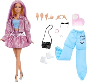 Barbie Deluxe Style Doll in Metallic Pink Outfit